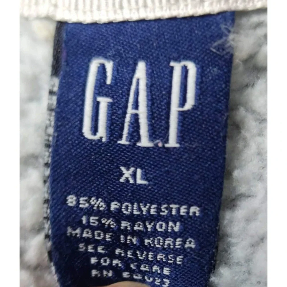 Gap XL Gray Fleece Jacket Full Zip Sherpa Trim‎ Gorpcore Outdoors Cozy Warm Coat